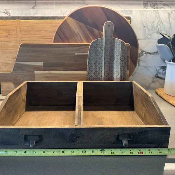 Rustic Wooden Caddy – Farmhouse Organization & Decorative Catch-All - Picture 9 of 15